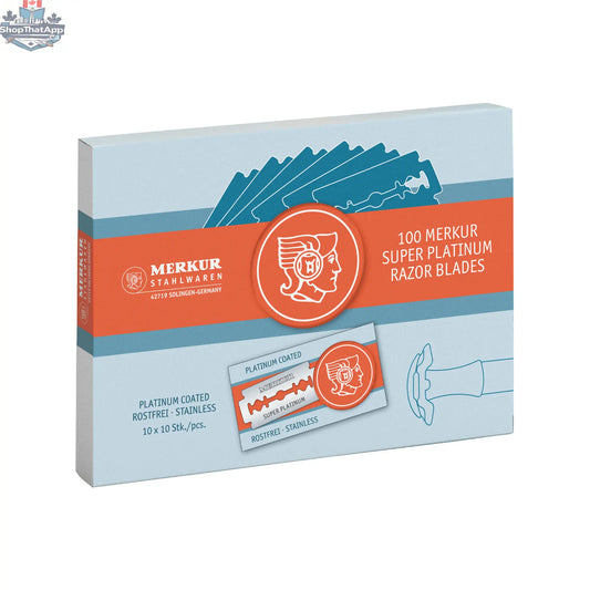 Merkur Double Edge Razor Blades - 100 Pack for a Superior Shaving Experience - Shopthatapp.ca