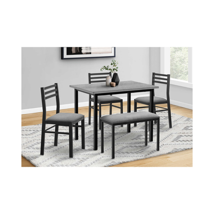 Ensemble de salle à manger 5pcs - dessus gris / base métal noir - Monarch (I1037) - Shopthatapp.ca