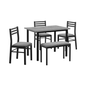 Ensemble de salle à manger 5pcs - dessus gris / base métal noir - Monarch (I1037) - Shopthatapp.ca