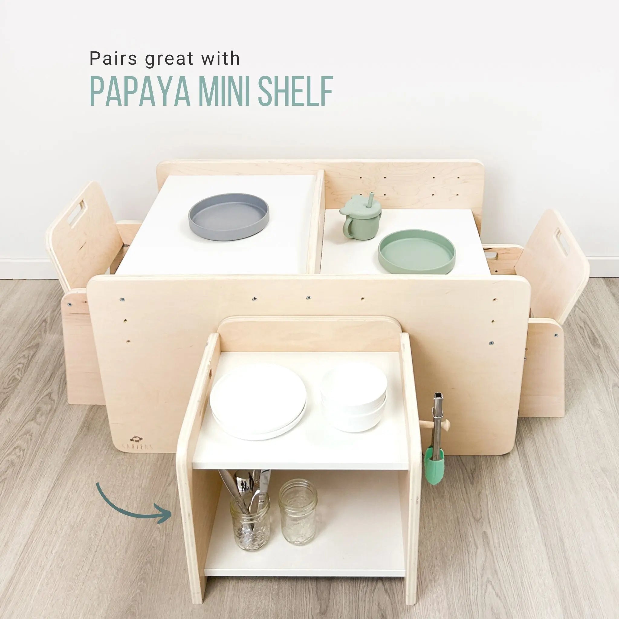 PAPAYA DOUBLE Montessori Table and Chair Set - Adjustable for Two - Shopthatapp.ca