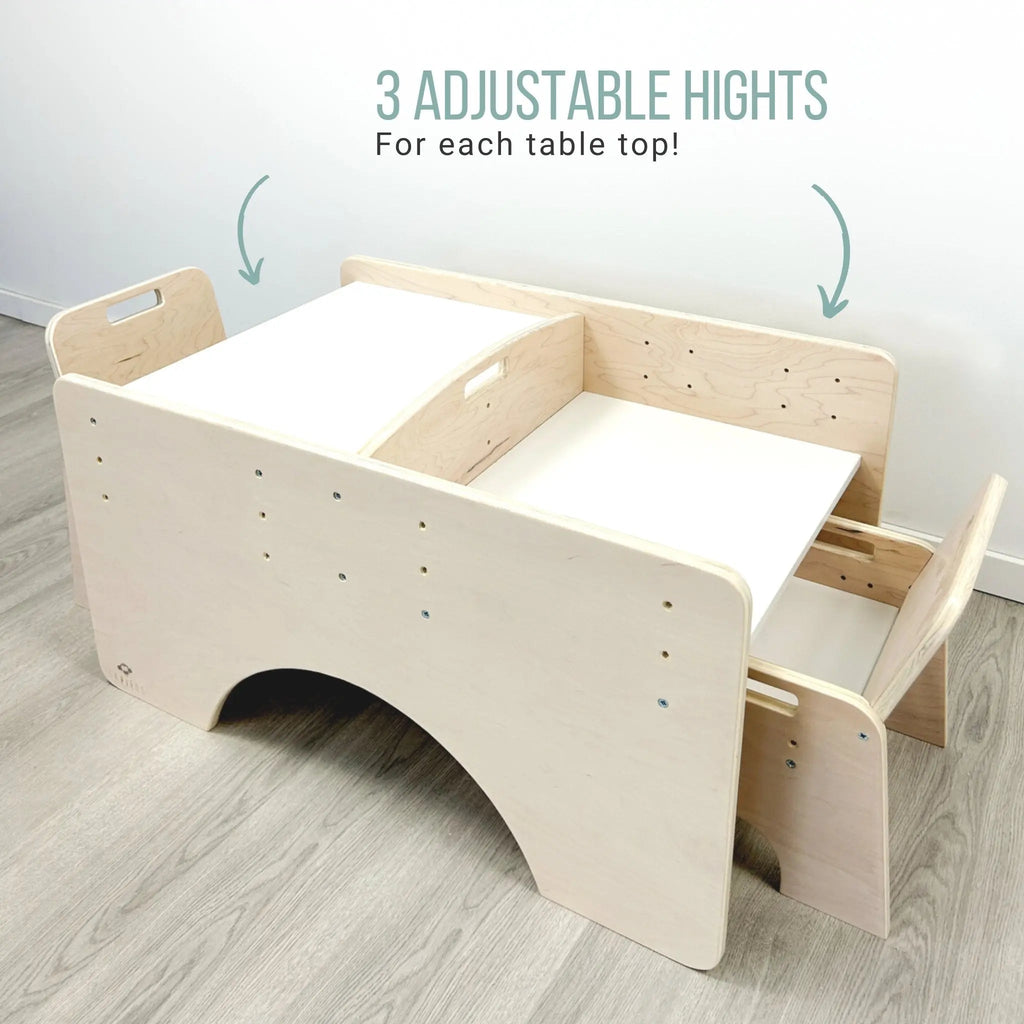 PAPAYA DOUBLE Montessori Table and Chair Set - Adjustable for Two - Shopthatapp.ca