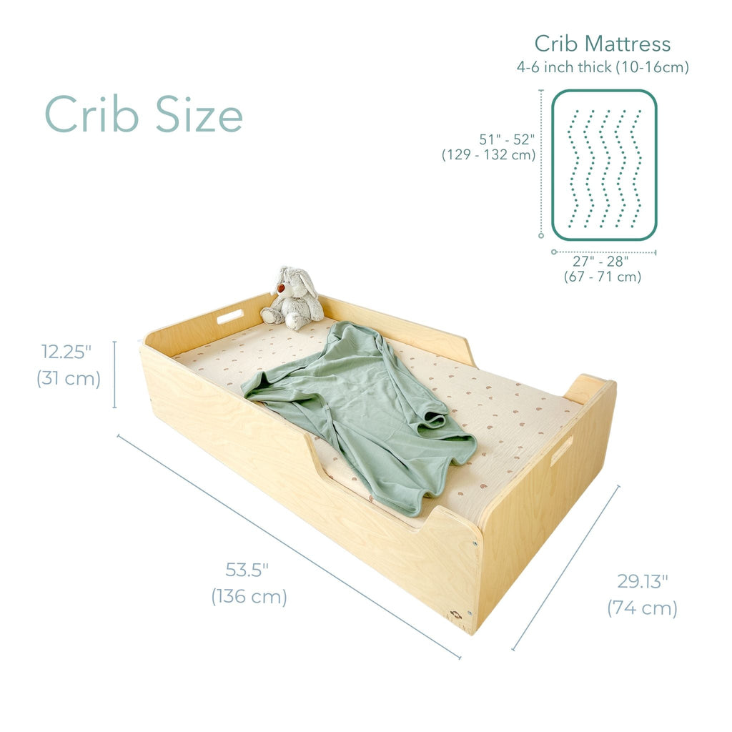 APPLE CRIB - Montessori Floor Bed with Rails for Safe and Independent Sleep - Shopthatapp.ca