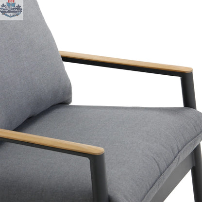 Close-up of the armrest of the Enclover Monti Sofa Set, showcasing the detailed craftsmanship and comfortable design.