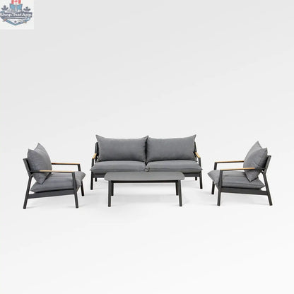 Enclover Monti conversational sofa set with plush cushions and modern design, shown from the front view.