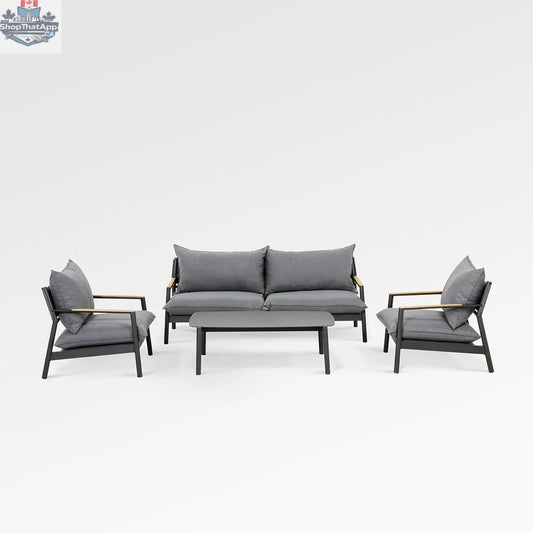 Enclover Monti conversational sofa set with plush cushions and modern design, shown from the front view.