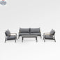 Enclover Monti conversational sofa set with plush cushions and modern design, shown from the front view.