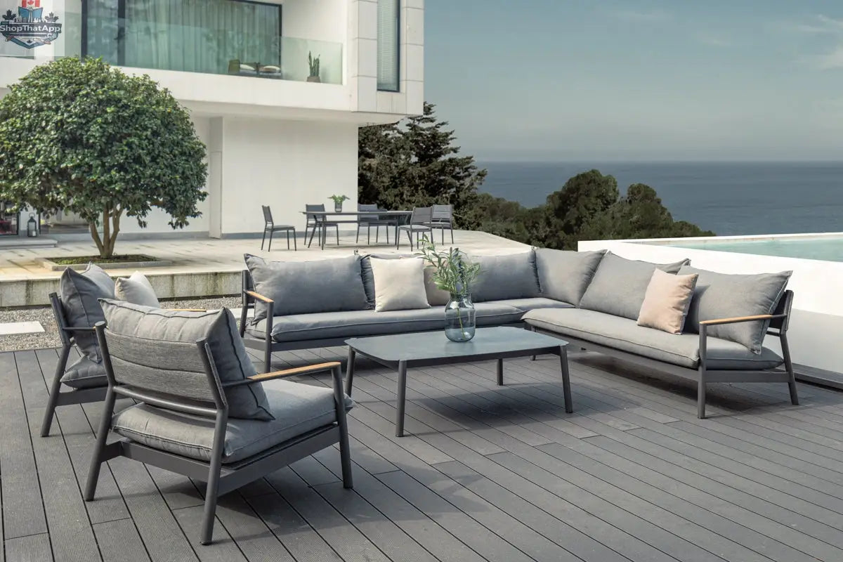 Enclover Monti sectional sofa in a modern living room, 5-seater design with plush cushions and sleek upholstery.