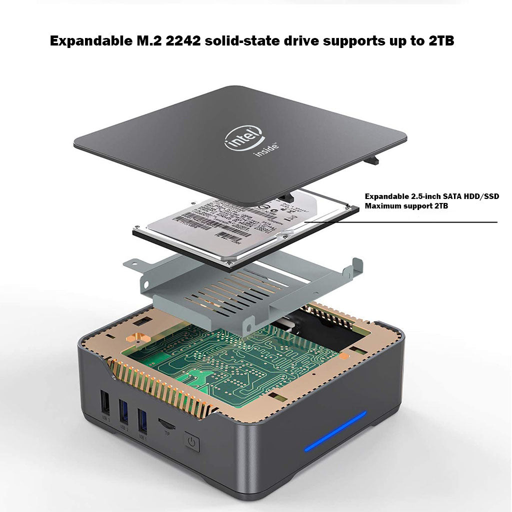 BDI Mini PC Computer 16G RAM+256G SSD