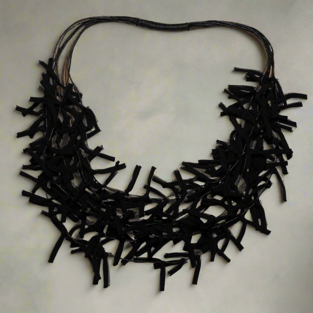 Multi Strand Knotted Necklace - Stylish Fabric Accessory - Shopthatapp.ca