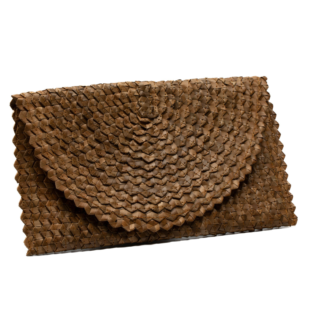 Pandan Leaf Clutch Purse - Brown - Shopthatapp.ca