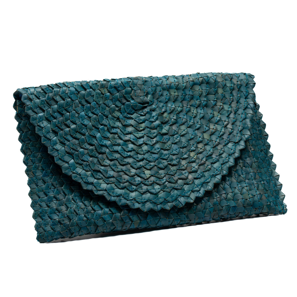 Pandan Leaf Clutch Purse - Blue - Shopthatapp.ca