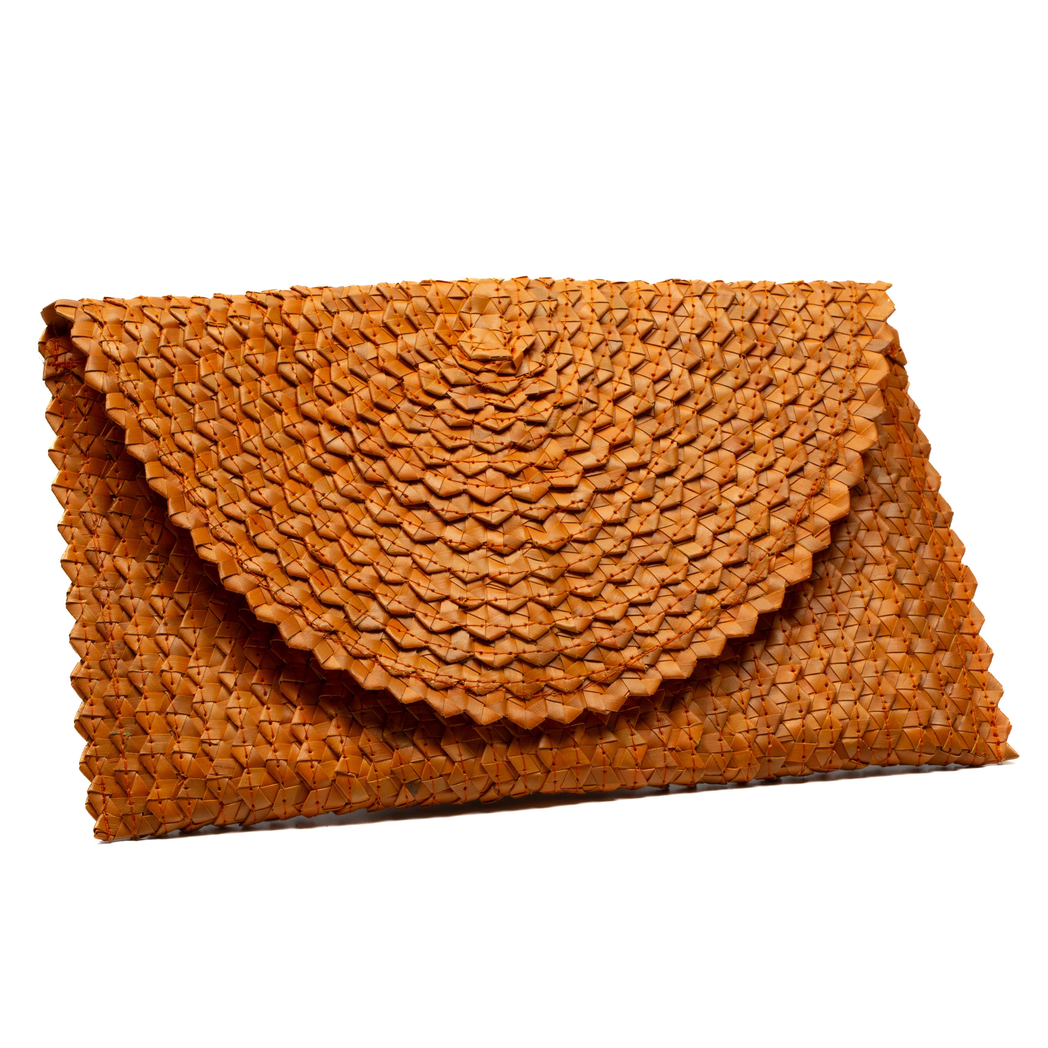 Pandan Leaf Clutch Purse - Orange - Shopthatapp.ca