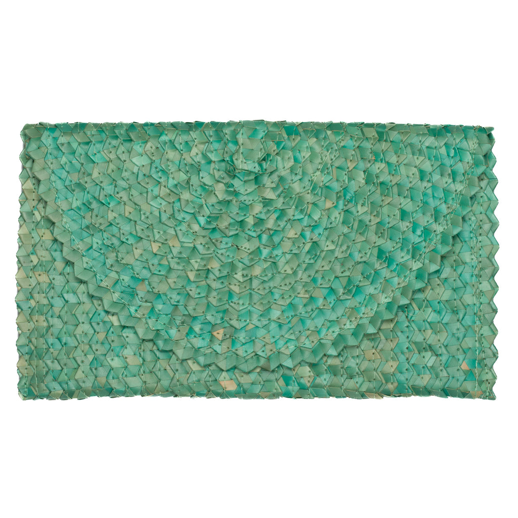 Pandan Leaf Clutch Purse - Teal - Shopthatapp.ca
