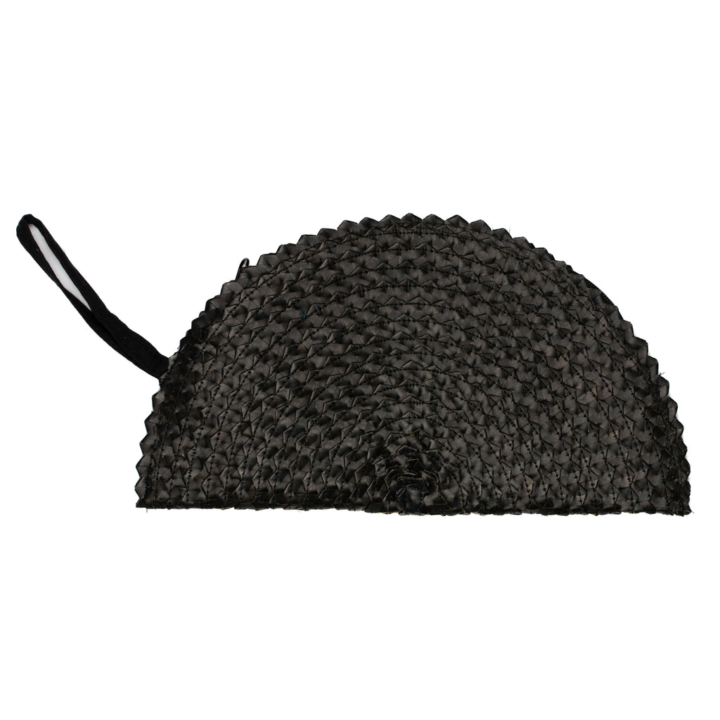 Pandan Leaf Clutch Purse - Black Half Moon Design - Shopthatapp.ca