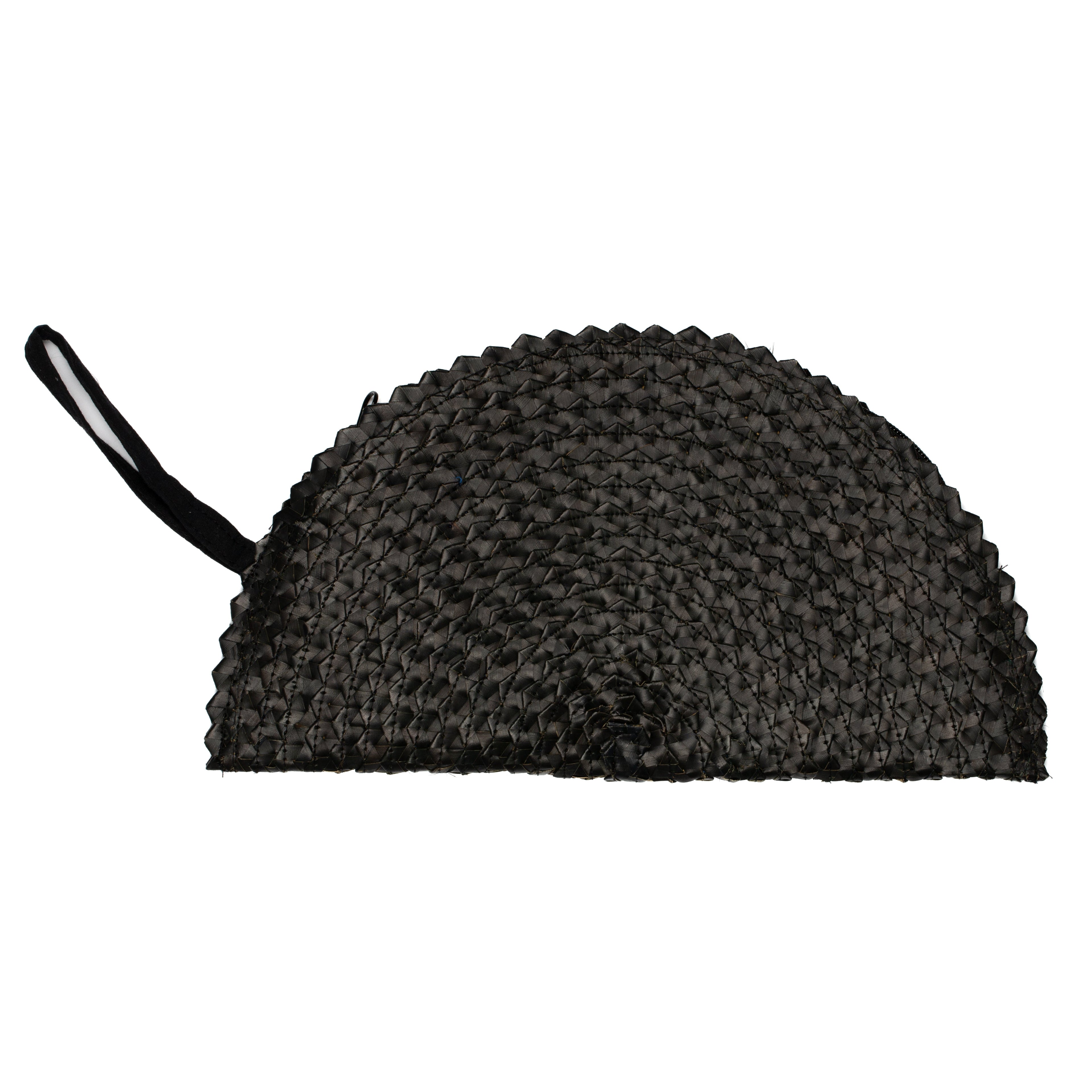 Pandan Leaf Clutch Purse - Black Half Moon Design - Shopthatapp.ca