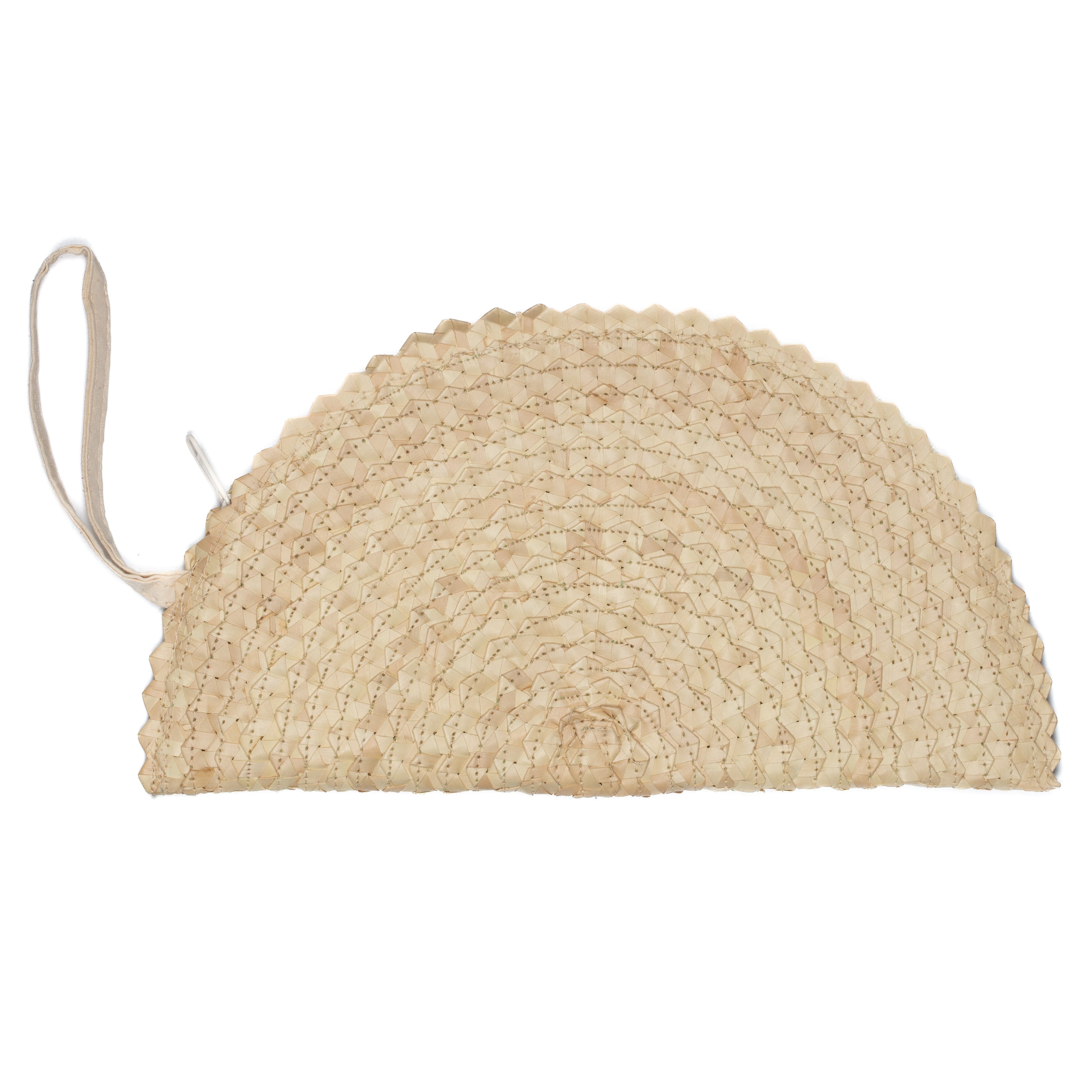 Pandan Leaf Clutch Purse - Cream Half Moon Design - Shopthatapp.ca