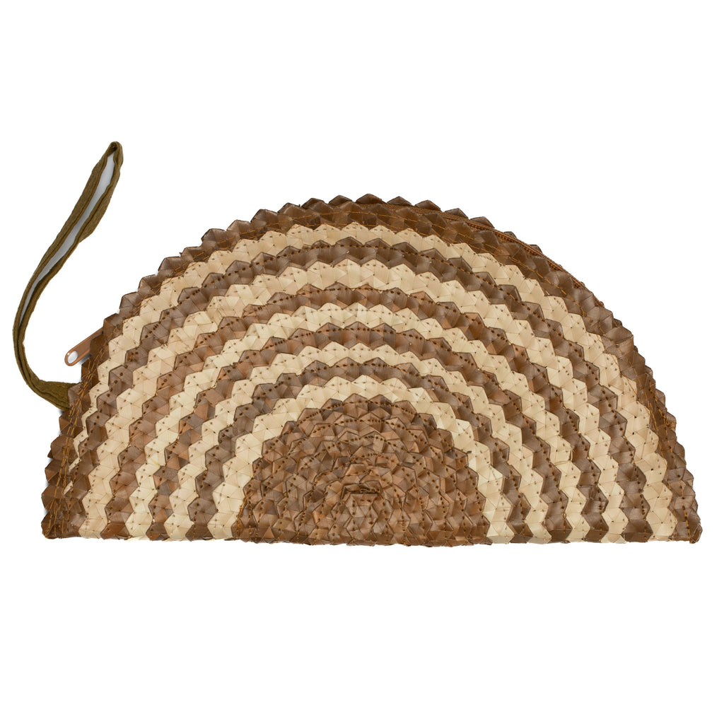 Pandan Leaf Clutch Purse - Half Moon Design in Naturals Mix - Shopthatapp.ca