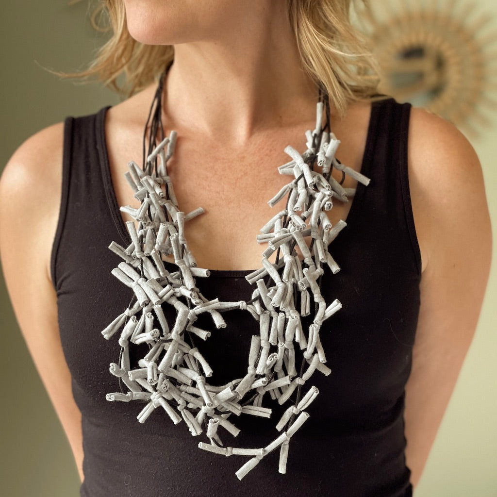 Multi Color Fabric Tie Necklace for a Stylish Statement - Shopthatapp.ca