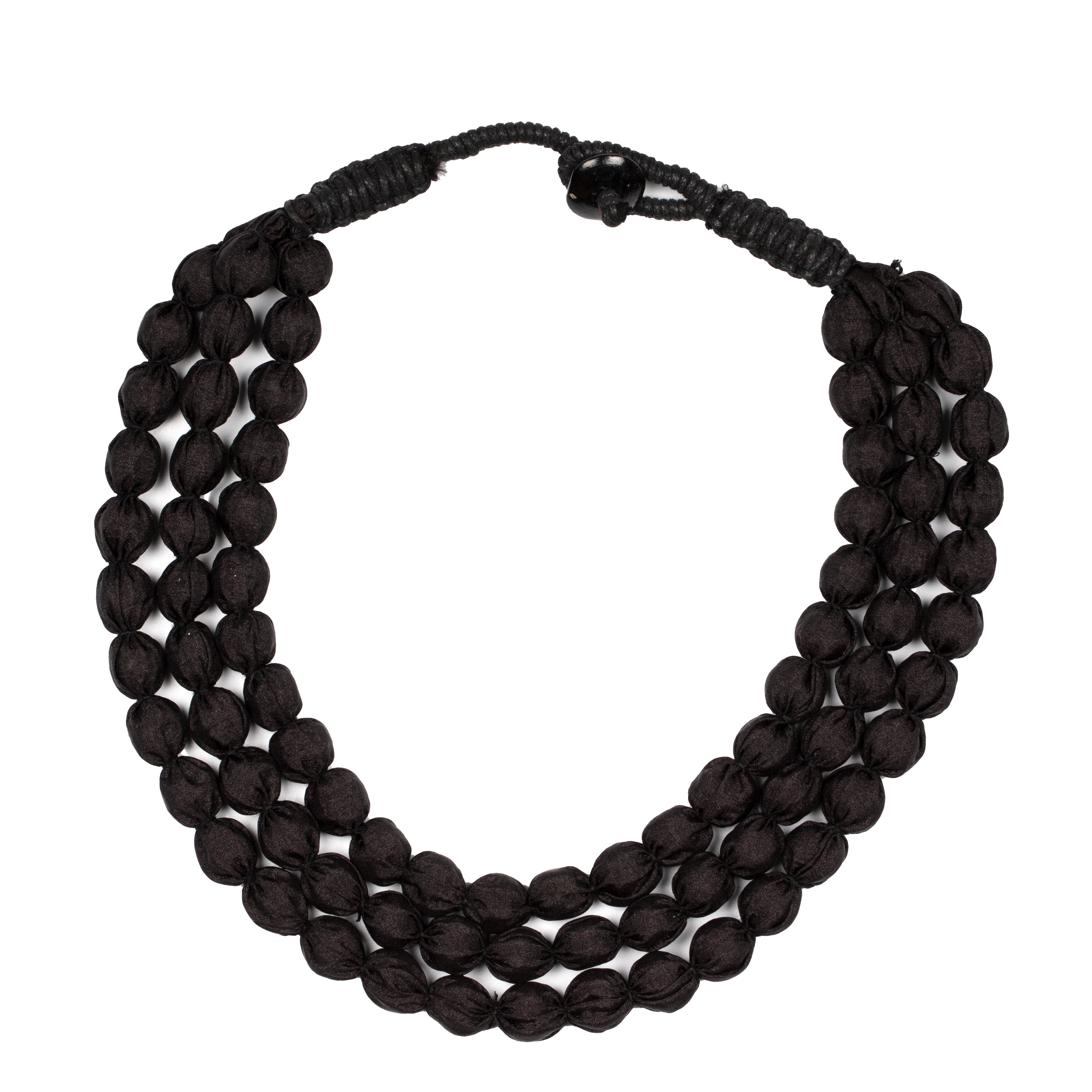 Triple Strand Fabric Ball Necklace - Shopthatapp.ca