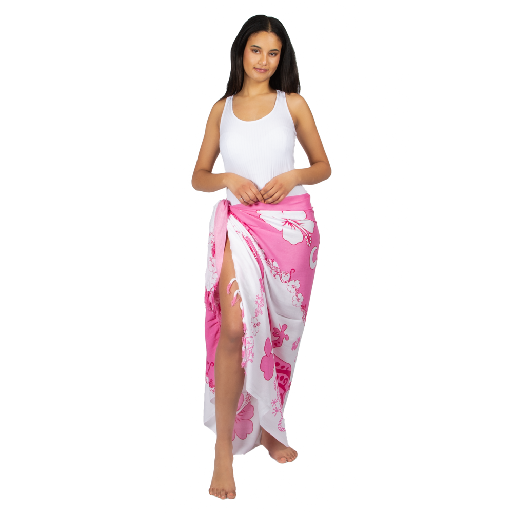 Geko Pink Flower Print Sarong for Trendy Beachwear - Shopthatapp.ca