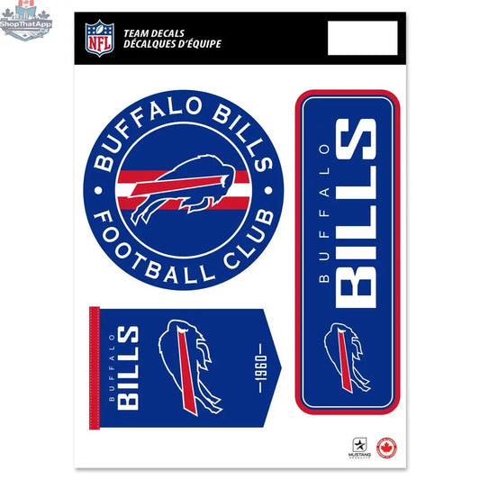 Buffalo Bills NFL wall decal set featuring 8" x 11" sports decor stickers for fan wall decoration.