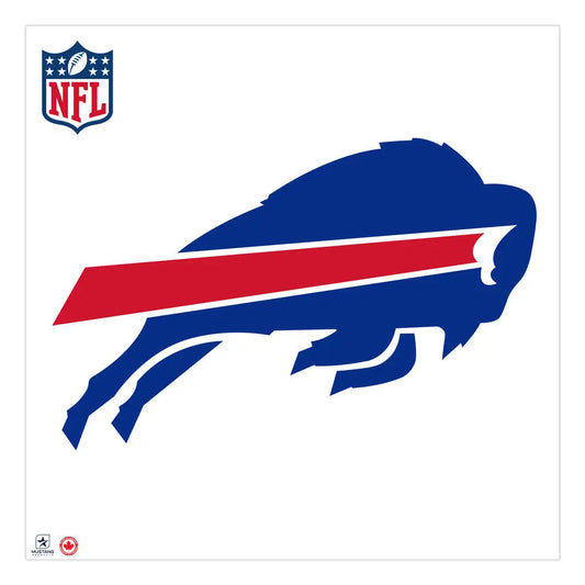 Buffalo Bills wall decal featuring the team logo, 36 by 36 inches, perfect for NFL-inspired wall decor in sports-themed rooms.