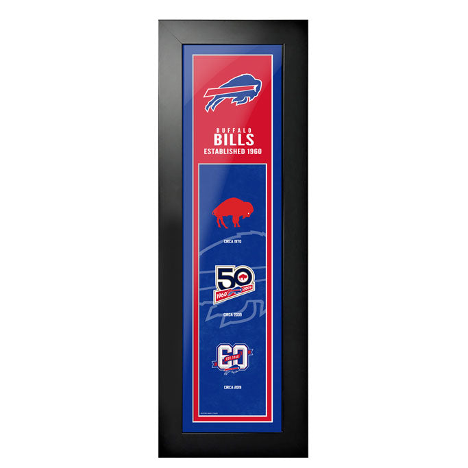 Buffalo Bills Art - 6" x 22" Logos to History Frame - Www.Shopthatapp.ca