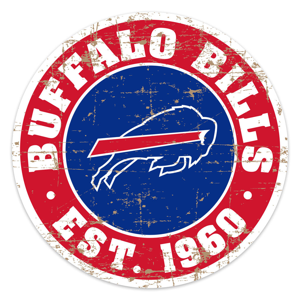 Buffalo Bills Sign - 22" Round Distressed - Www.Shopthatapp.ca