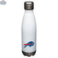 White 17 oz Buffalo Bills water bottle with NFL logo, sports decor, durable drinkware for fans