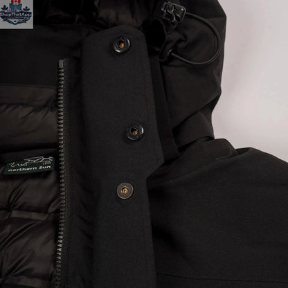 Northern Sun Crow's Waterproof Parka, a durable outdoor jacket with down insulation for all weather conditions.