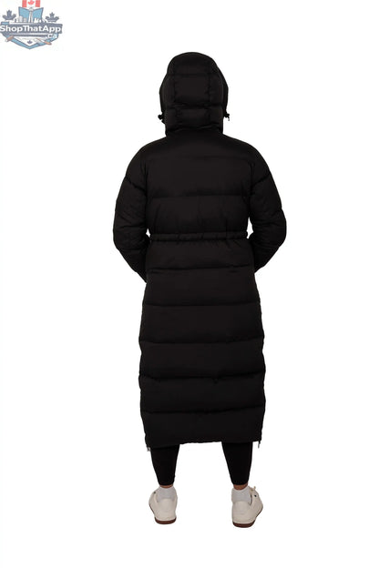 Northern Sun Pantone puffer down jacket, stylish and warm, shown in a cozy, insulated jacket design suitable for cold weather.