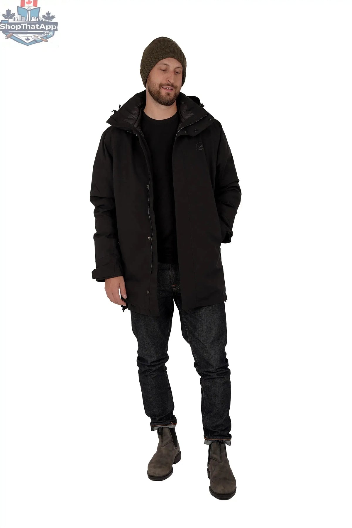 Northern Sun Crow's Waterproof Parka with insulated hood and durable exterior, ideal for all weather conditions.