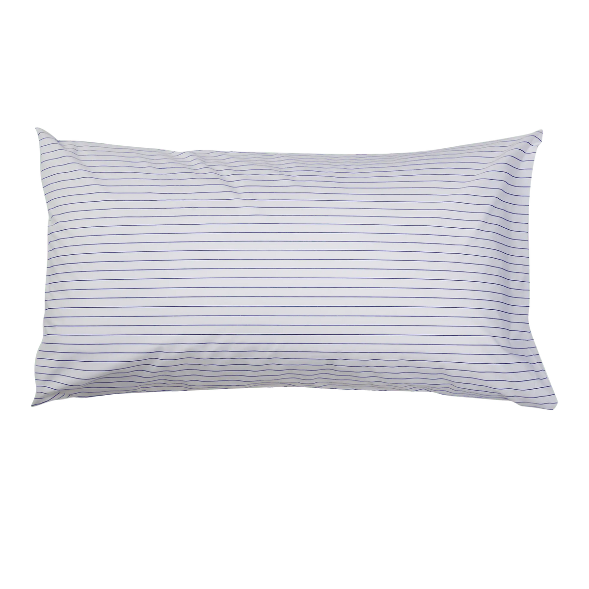 Navy stripe organic cotton pillowcase from Skylark+Owl Canada, made with soft percale fabric for luxurious sleep.
