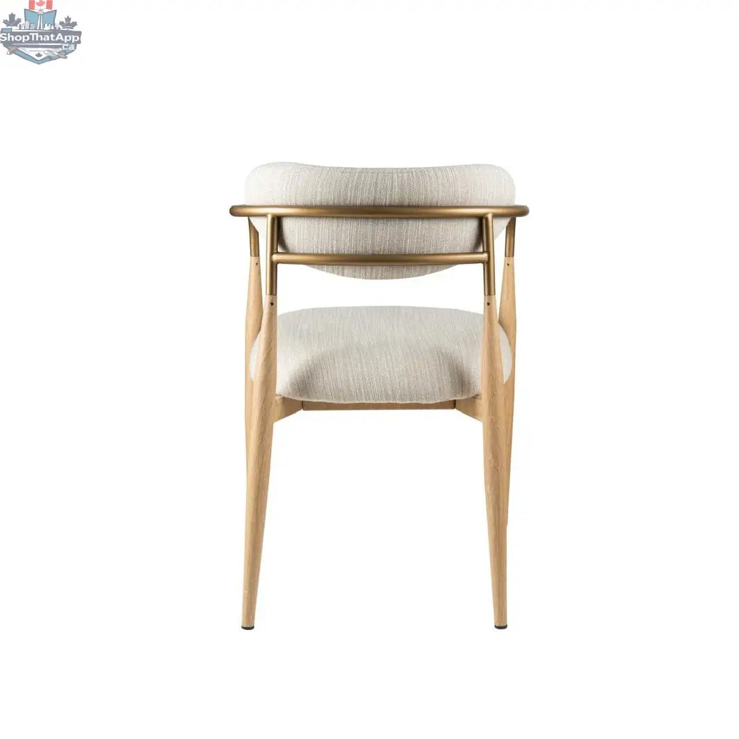 Hygge Design House Newa Arm Dining Chair with upholstered seat and wooden legs, modern and comfortable for dining rooms