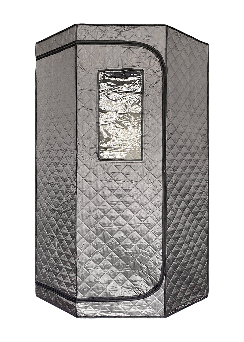 Blisspod | Portable | Personal Full Body 60 Min Rapid Steam Sauna | Pentagonal | Grey | Powerful 1600 Watts | 3.6L Stronger Steamer | 90X90X190cm - Www.Shopthatapp.ca