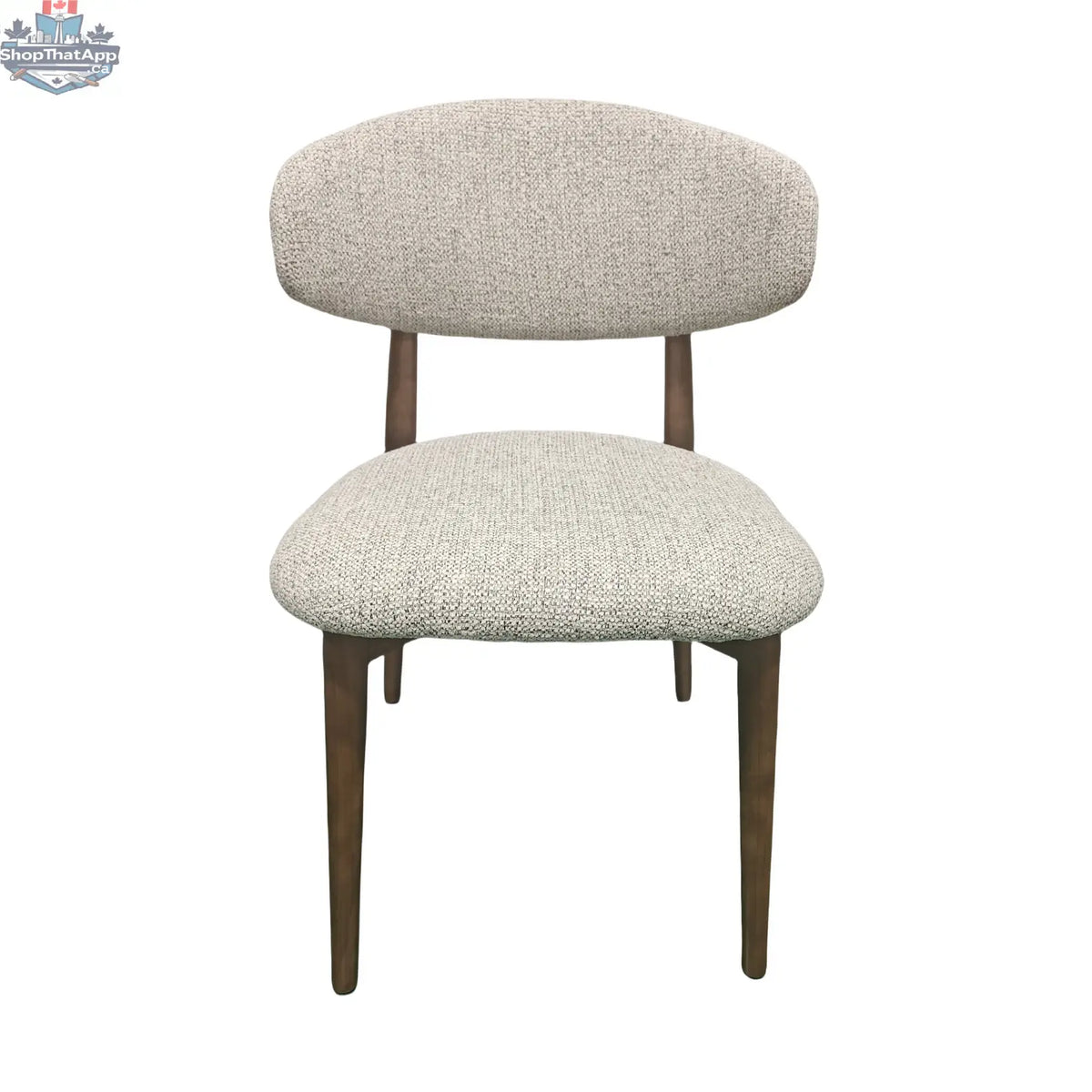Light grey Hygge Design House Cammy Dining Chair with wooden legs and modern, sleek design for dining rooms.