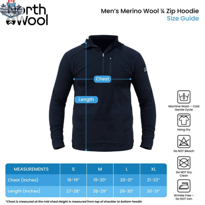 NorthWool Men's Merino Blend 1/4 Zip Hoodie — Heavyweight - Shopthatapp.ca