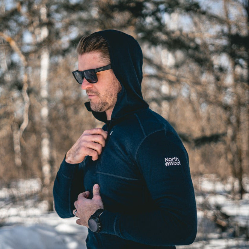 NorthWool Men's Merino Blend 1/4 Zip Hoodie — Heavyweight