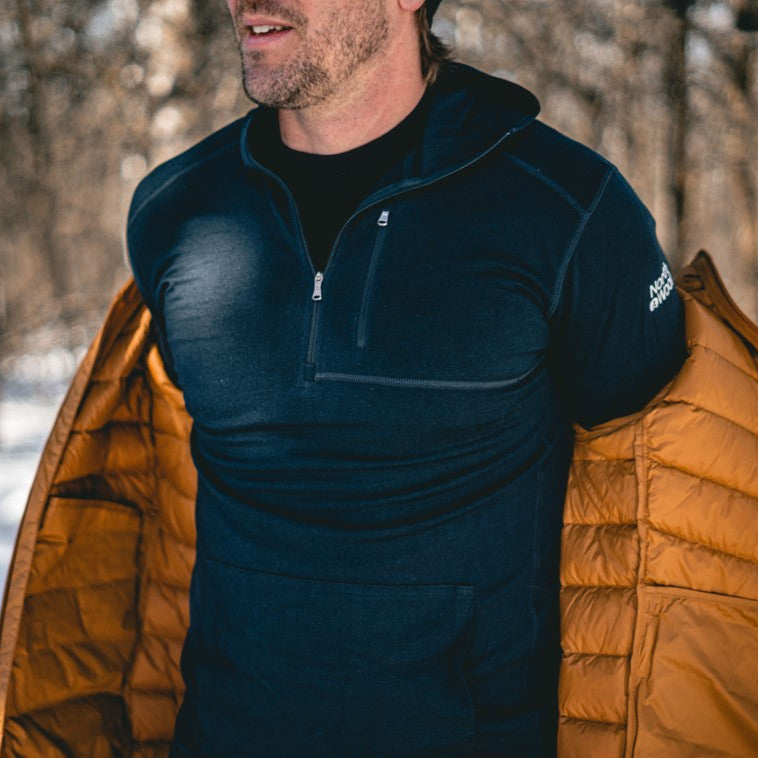 NorthWool Men's Merino Blend 1/4 Zip Hoodie — Heavyweight