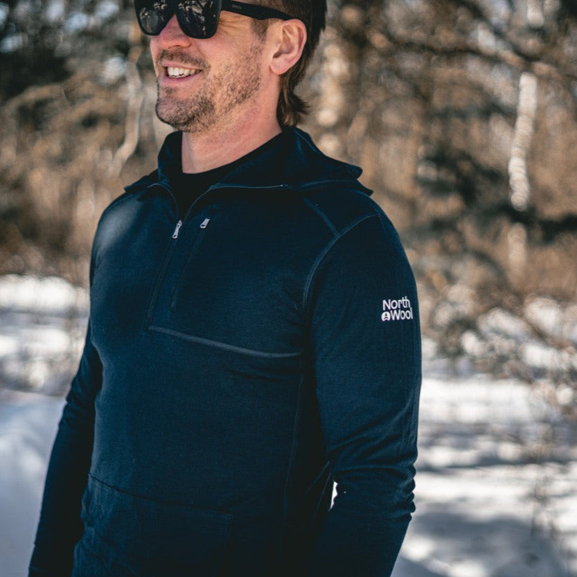 NorthWool Men's Merino Blend 1/4 Zip Hoodie — Heavyweight