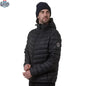 Northern Sun packable down jacket displayed on a hanger with a lightweight, insulated design ideal for outdoor wear.