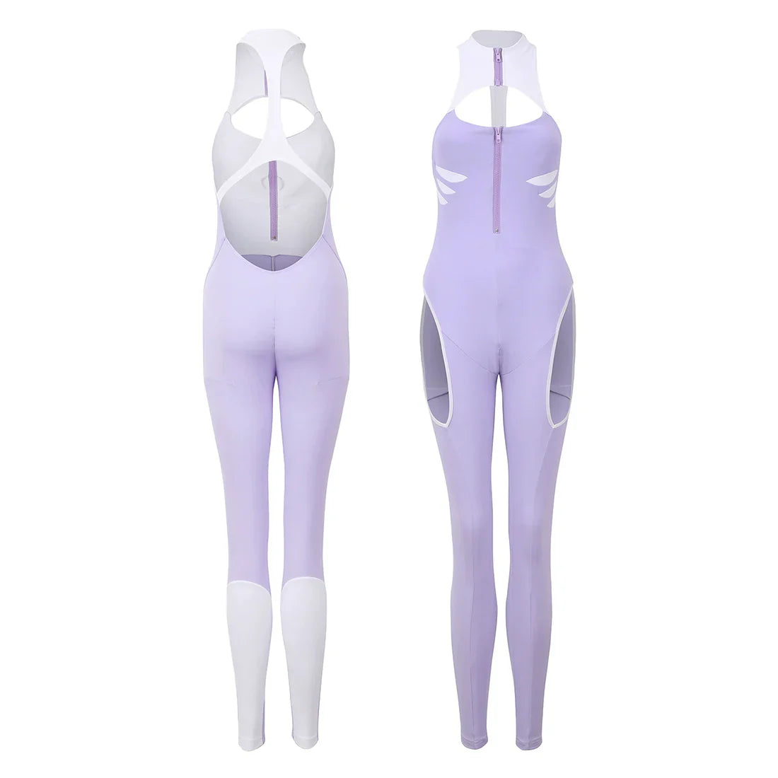 Anime Style The Purple Shark Jumpsuit Yoga Pants Full Body Sexy Fitness Activewear - Shopthatapp.ca