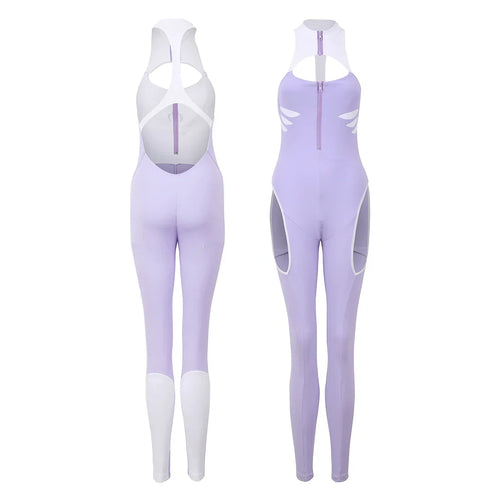 Anime Style The Purple Shark Jumpsuit Yoga Pants Full Body Sexy Fitness Activewear - Shopthatapp.ca