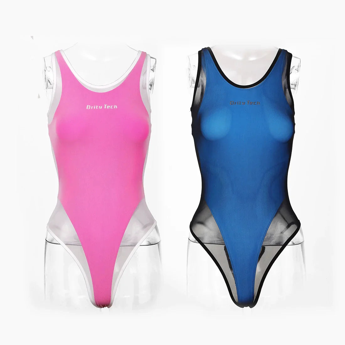 Anime Tropical Style One-piece Swimsuit with Mesh Sheer Overlay Summer Swimwear - Shopthatapp.ca