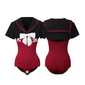 Japanese Anime Sailor Style Two-Piece Uniform Swimsuit Set with Bandage Design - Shopthatapp.ca