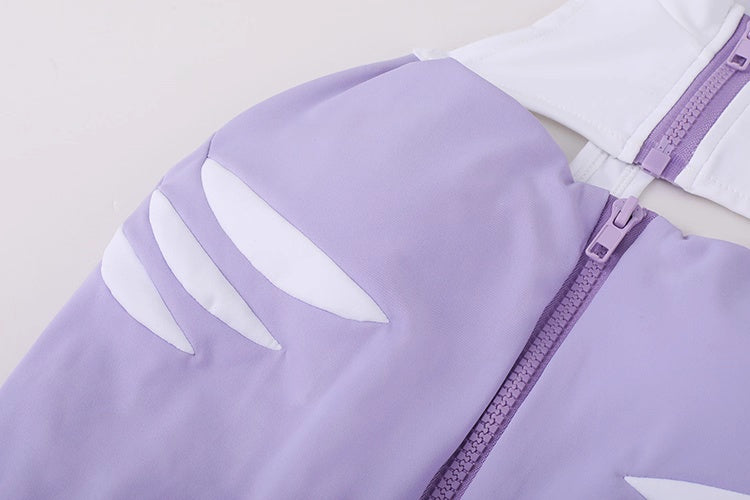 Anime Style The Purple Shark Jumpsuit Yoga Pants Full Body Sexy Fitness Activewear - Shopthatapp.ca