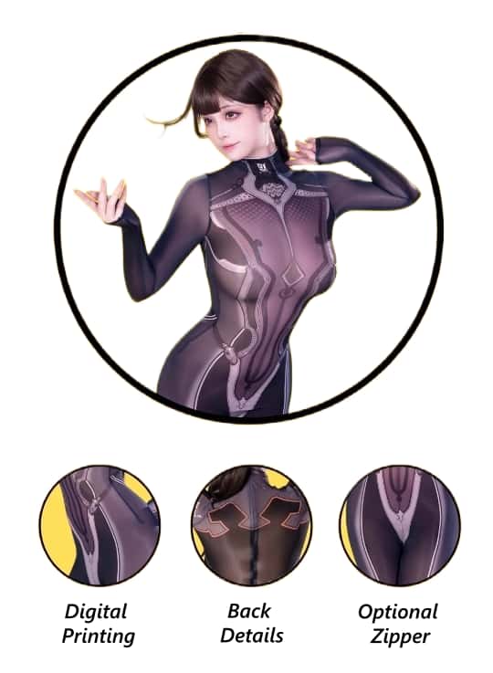 Anime Superhero Eve 10D Sheer Bodystocking - Ultra-Thin Cosplay Lingerie - Shopthatapp.ca