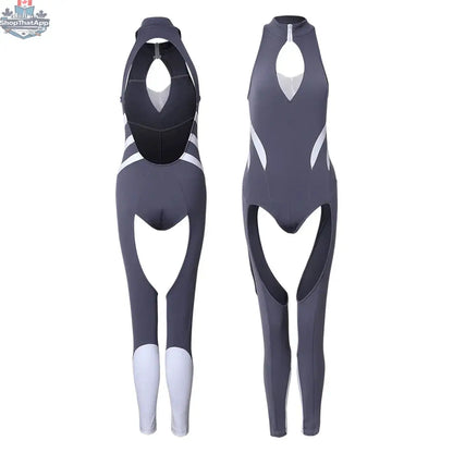 Anime Shark Jumpsuit Yoga Pants by MRJCOS, full-body active wear for fitness, featuring a playful shark design and comfortable fit.