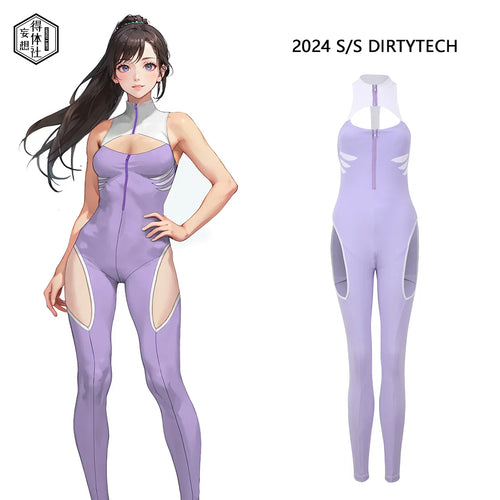 Anime Style The Purple Shark Jumpsuit Yoga Pants Full Body Sexy Fitness Activewear - Shopthatapp.ca
