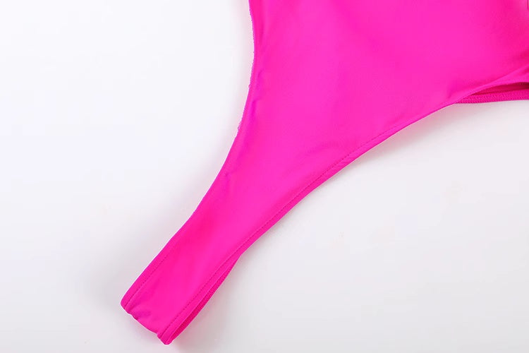 Anime Tropical Style One-piece Swimsuit with Mesh Sheer Overlay Summer Swimwear - Shopthatapp.ca